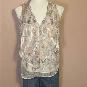 White House Black Market Textured Layered Blouse